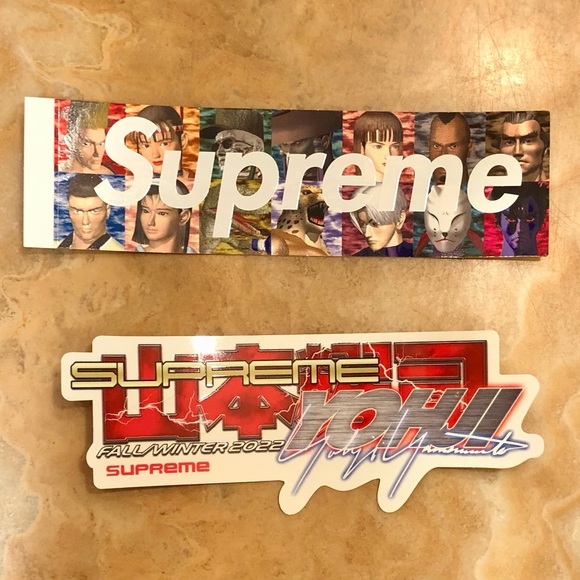 Supreme Street Fighter Box Logo + Supreme Yohji Yamamoto Stickers New Authentic - Picture 2 of 6